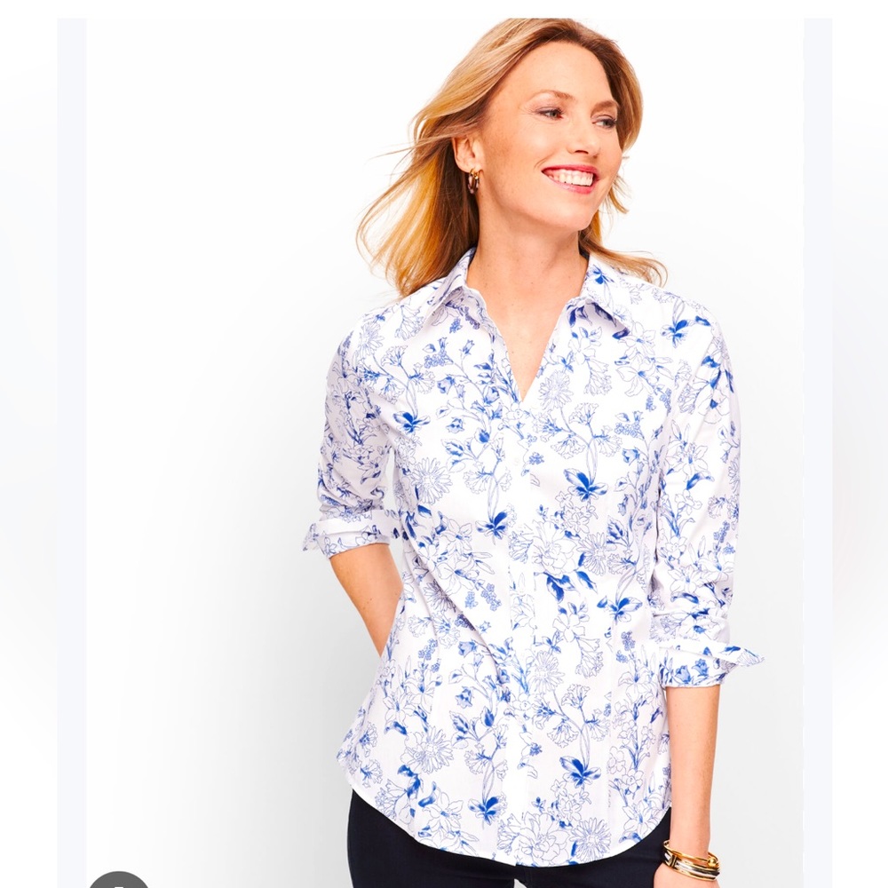 Talbots Non- Iron Cotton button-down blouse